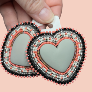 Peach Heart Earrings